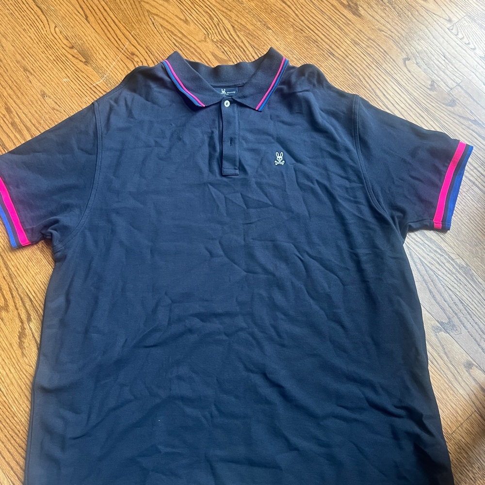 Psycho Bunny Navy Polo with Pink Trim